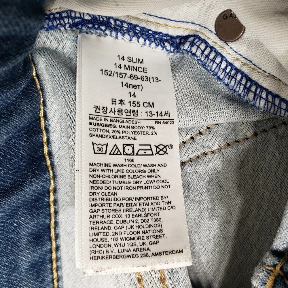 Gap Kids Original Slim Jeans - Size 14